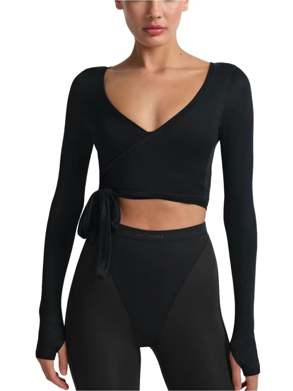 NIKE SKIMS WEIGHTLESS WRAP TOP OBSIDIAN 2X NWT RARE SIZE